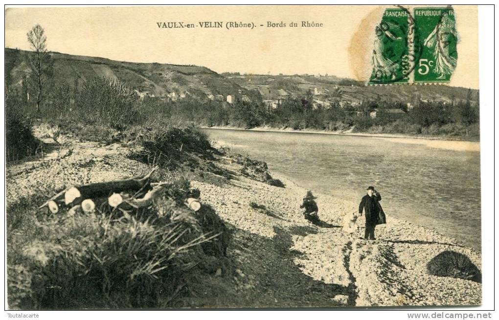 CPA 69 VAULX EN VELIN BORDS DU RHONE 1912 Plan Rare - Vaux-en-Velin