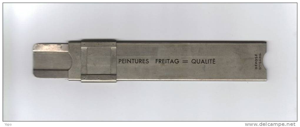 Règle à Calcul Publicitaire « Peinture FREITAG, Et Antirouille BESSEMER » En Aluminium, - Sonstige & Ohne Zuordnung