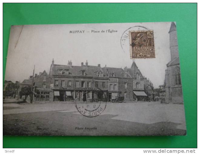 76  AUFFAY    PLACE De L'EGLISE     Circulee   Edit Anquetin  Seine Maritime - Auffay