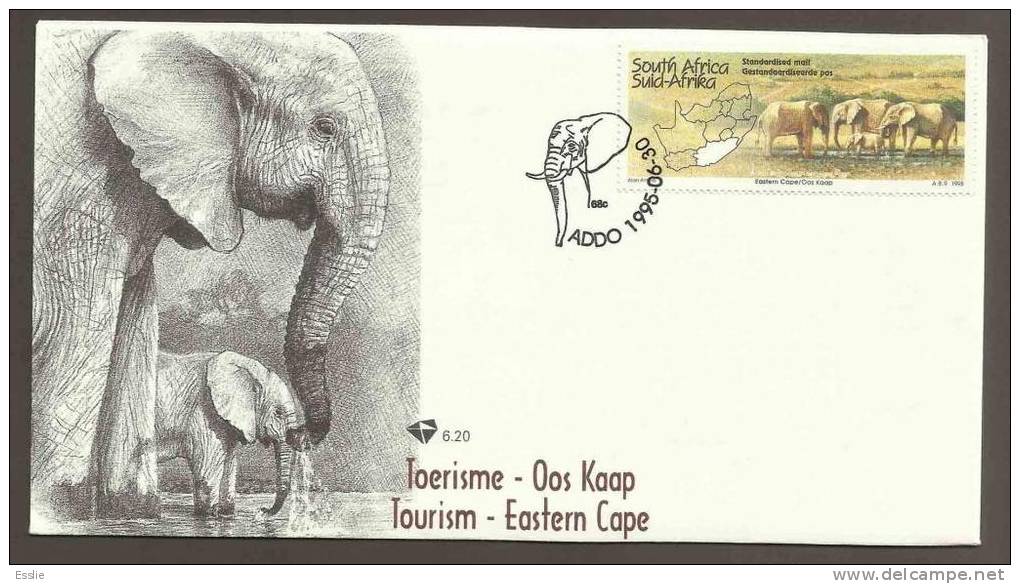 South Africa Various FDC 1995 Tourism All 9 Rhino, Elephant, Bush Pigs