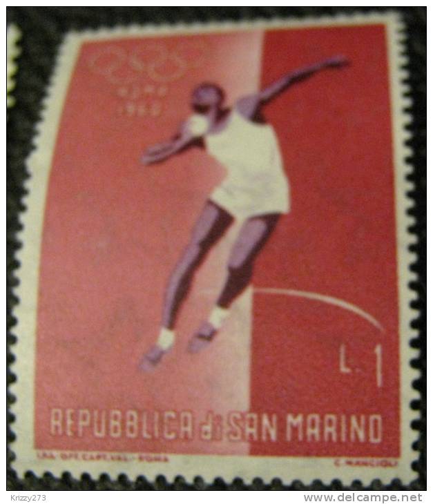 San Marino 1960 Olympics Rome Shotput 1l - Mint - Unused Stamps