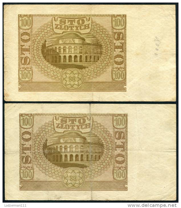 POLAND 1940 (GG) - 100 Zl (x2) VG - Poland