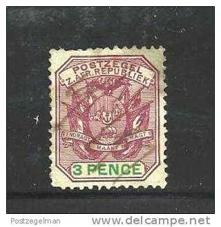 SOUTH AFRICA TRANSVAAL 1896 Used Stamps  Coat Of Arms 3d Purple Nr. 52 - Transvaal (1870-1909)