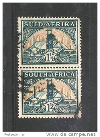 SOUTH AFRICA UNION  1933 Used Pair Stamp(s)  "hyphenated" 1 1/2d Green-bright Gold Nr. 57  #12247 - Used Stamps