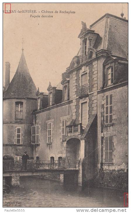 AULNAY-la-RIVIERE - Château De RocheplateFaçade Derrière 1918 Dép45 - Autres & Non Classés