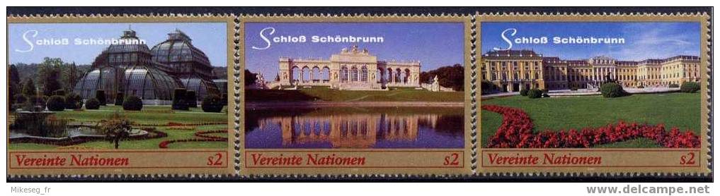 ONU Vienne 1998 293 à 295 ** Patrimoine Mondial Schönbrunn (3 Valeurs) Extraits De Carnet De Prestige - Ungebraucht