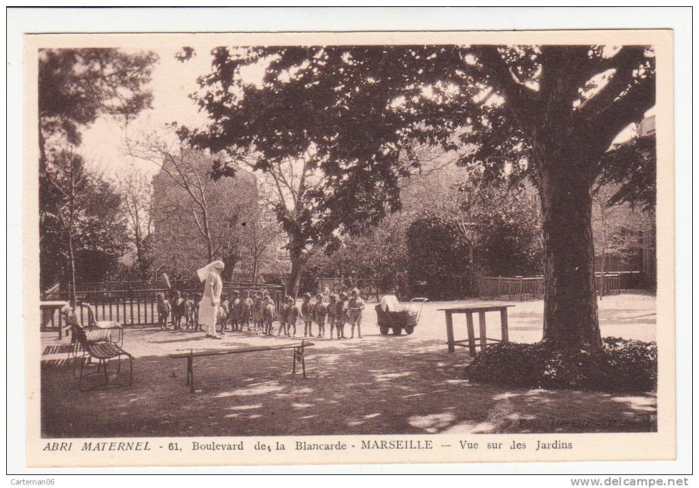 13 - Marseille - Abri Marernel - 61 Boulevard De La Blancarde - Vue Sur Les Jardins - Editeur: ? - Cinq Avenues, Chave, Blancarde, Chutes Lavies