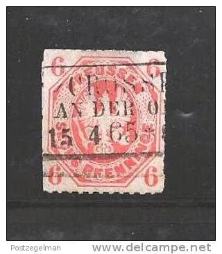 GERMANY -PREUSSEN 1867 Used  Stamp 6 Pfennig Orange Nr. 15 - Other & Unclassified