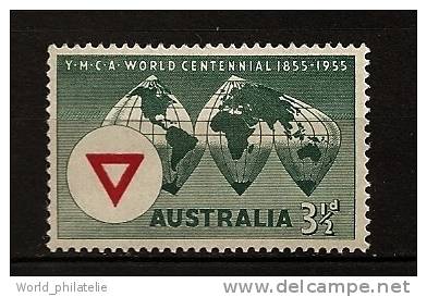 Austalie Australia 1955 N° 222 ** YMCA, Planisfère, Christian Association, Chrétiens, Eglise, Religion - Mint Stamps