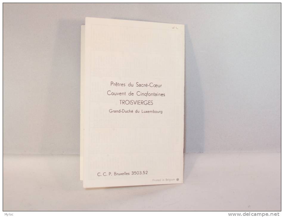 Calendrier.  Prêtres Du Sacre-Coeur. Couvent De Cinqfontaines Troisvièrges. Grand-Dûché Du Luxembourg. - Kleinformat : 1961-70
