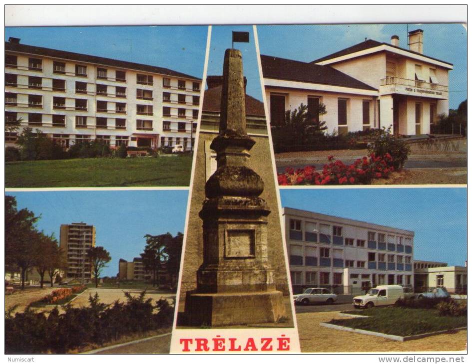 Trélazé..belle Multi-vues..la Poste..la Cité Du Petit Bois..le Collège.."La Pyramide"..voitures - Altri & Non Classificati