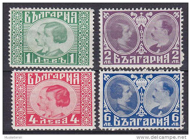 ## Bulgaria 1930 Mi. 222-225 Heirat Des Zaren Boris III. Mit Der Prinzessin Giovanna Von Italien Complete Set MH* - Nuovi