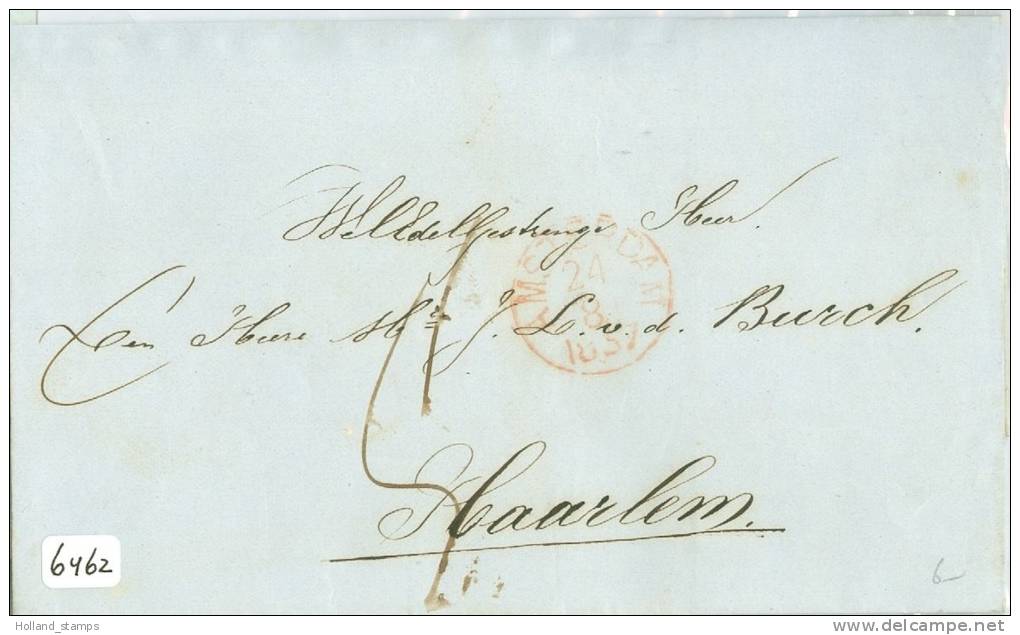 BRIEFOMSLAG * Uit 1857 Van AMSTERDAM Naar HAARLEM (6462) - Cartas & Documentos