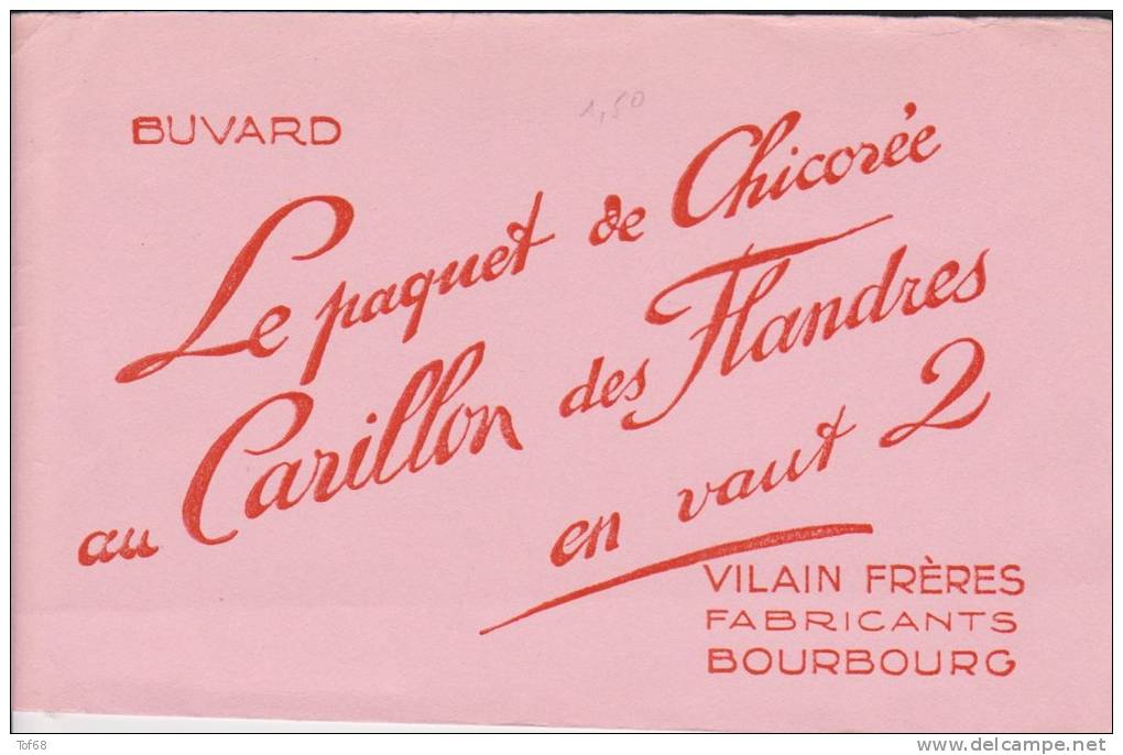 Buvard Chicorée Au Carillon Des Flandres - Café & Té