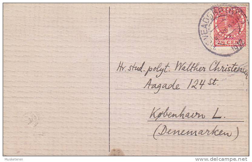 ## Netherlands HEAVERDORP 1932 Card Kaart  To KØBENHAVN L. Denmark (2 Scans) - Lettres & Documents