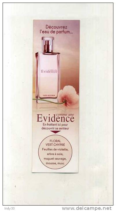 - MARQUE PAGE PARFUME . EAU DE PARFUM EVIDENCE . - Advertisings (gazettes)