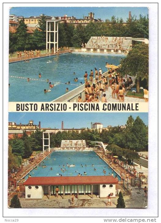 BUSTO ARSIZIO - VARESE - 1974 PISCINA COMUNALE CON 2 VEDUTE ANIMATISSIME! - Busto Arsizio