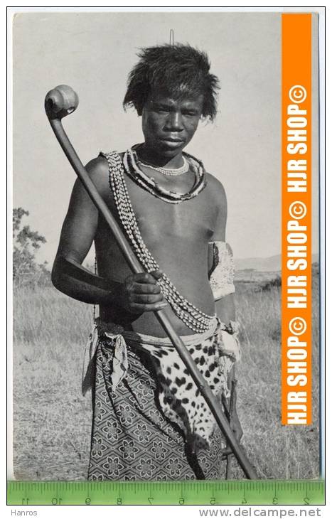 Swazi Warrior ,   Ansichtskarte , Ungebrauchte Karte - Swaziland