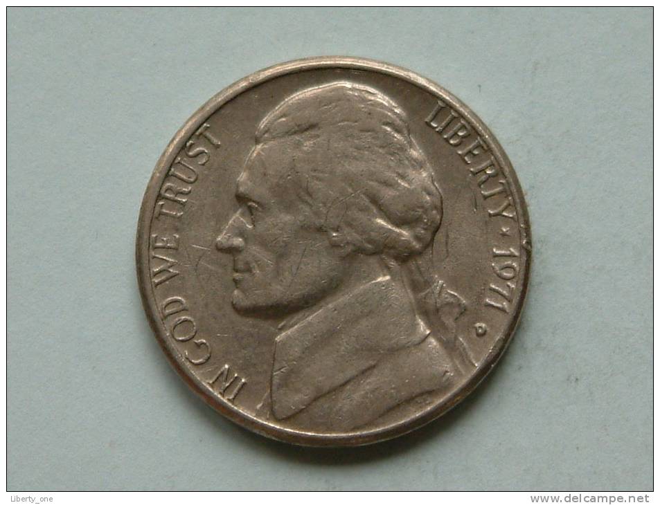1971 D - Five Cents / KM A192 ( Uncleaned - For Grade, Please See Photo ) ! - 1938-…: Jefferson