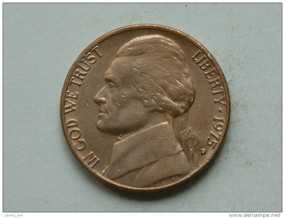 1975 D - Five Cents / KM A192 ( Uncleaned - For Grade, Please See Photo ) ! - 1938-…: Jefferson