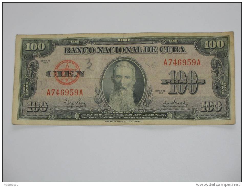 100 Pesos 1950 - CUBA - Banco Nacional De Cuba - Kuba