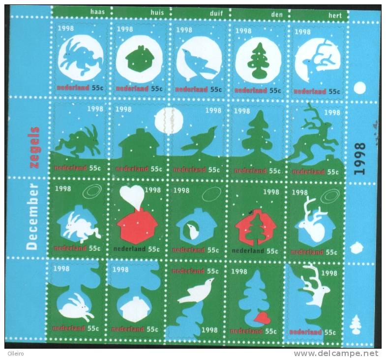 Olanda Pays-Bas Nederland 1998  Foglietto Francobolli Auguri Di Natale  (Decemberzegels)   ** MNH - Unused Stamps