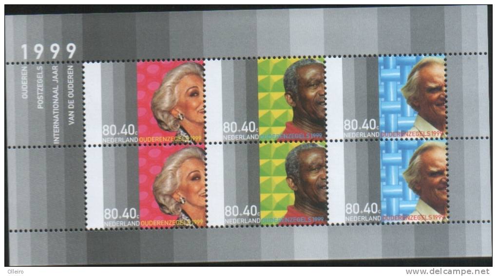 Olanda Pays-Bas Nederland 1999 Foglietto Anno Intern.Anziani  (Intern.year Elder )6v   ** MNH - Unused Stamps