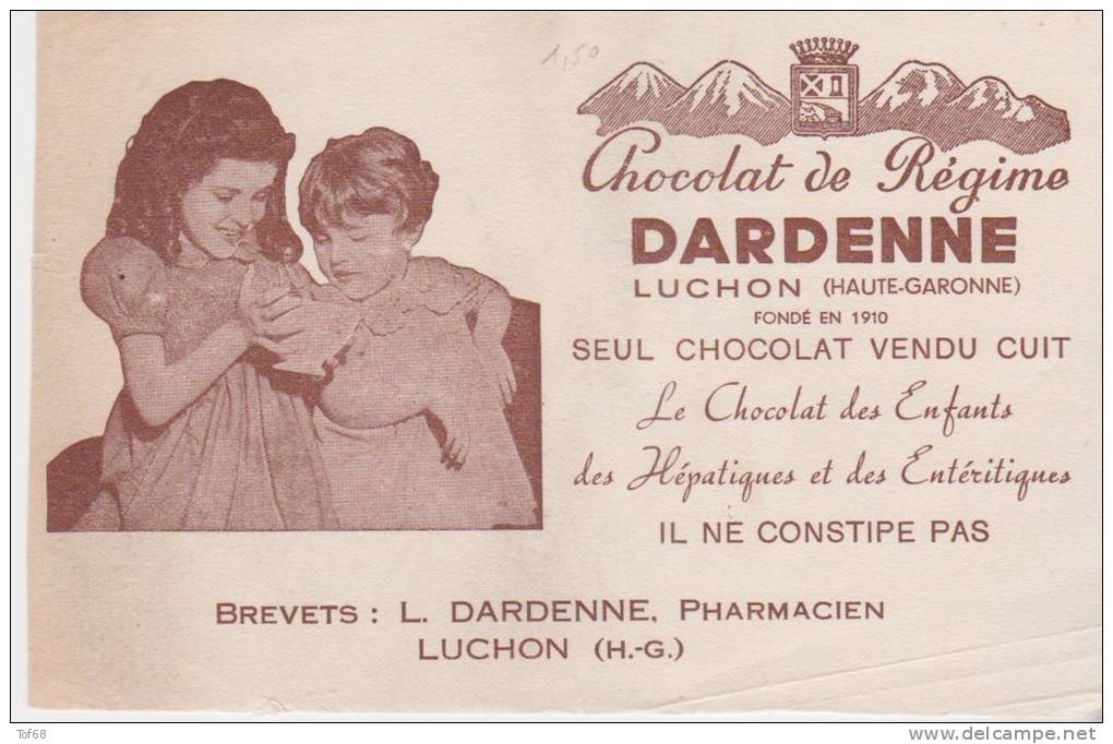 Buvard Chocolat De Régime Dardenne Luchon - Kakao & Schokolade