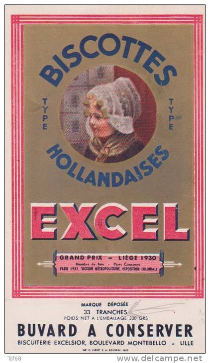 Buvard Excel Biscottes Hollandaises - Zwieback