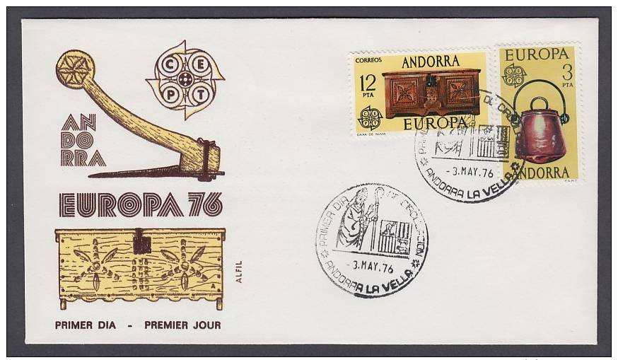 CEPT Europa - FDC 1976 - Andorra (Spain) - MiNr. 101-102 - 1976