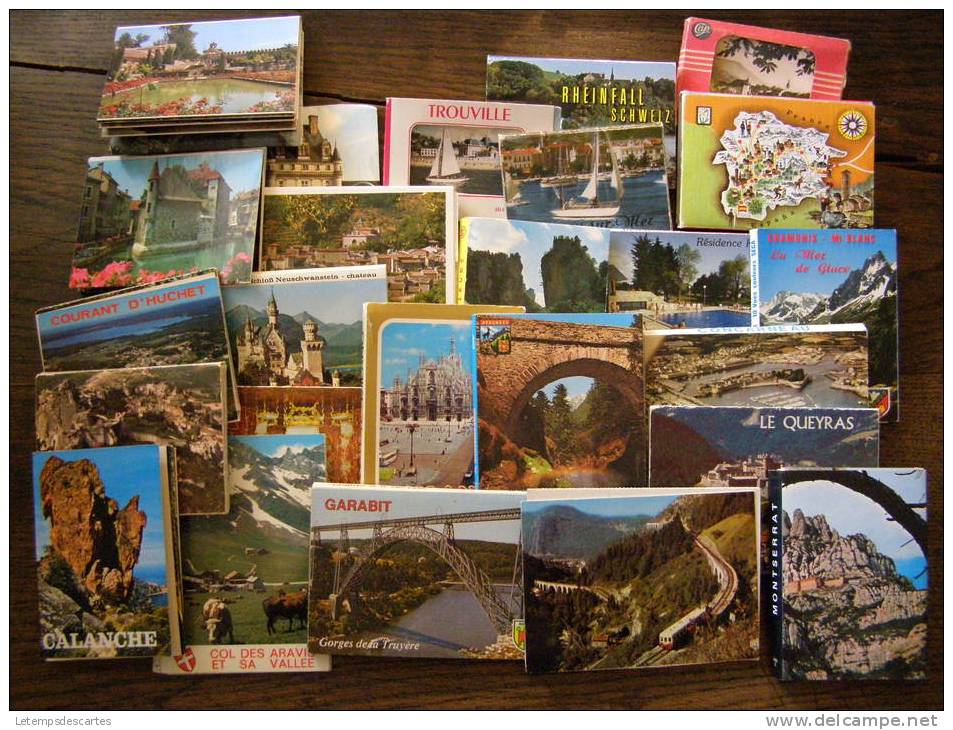 - CPM VRAC - Lot De 25 Carnets "accordéon" & Autres De Cartes Modernes Couleur - 100 - 499 Postkaarten