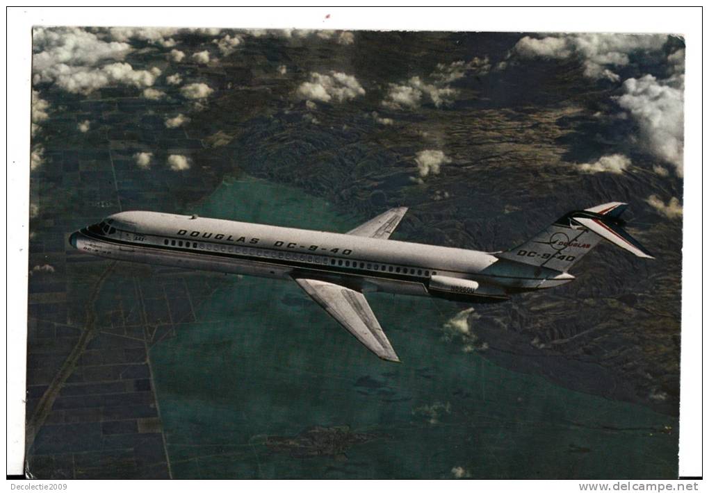 B71603 Mc Donnel Douglas Dc 9 -40 Plane Avion      2 Scans - 1946-....: Moderne