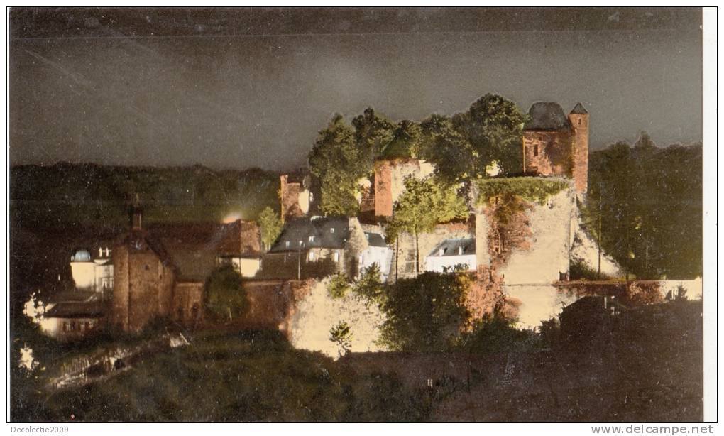 BR26831 Die Burg Bei Nachtbeieuchtung  Monschau     2 Scans - Monschau