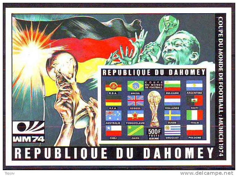 DAHOMEY - FIFA GERMANY - FLAGS - IMPERF  - **MNH - 1974 - 1974 – Germania Ovest