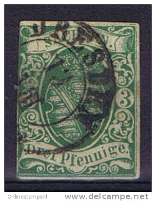 Deutschland: Sachsen Mi 2 II C, Used/cancelled, Has A Thin Spot. - Saxe