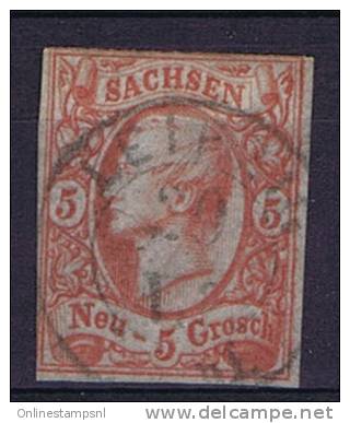 Deutschland: Sachsen Mi  12, Used/cancelled - Saxe