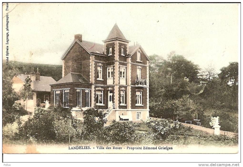 Cpa: LANDELIES (Montigny-le-Tilleul) Villa Des Roses - Propriété Edmond Griefgen - Montigny-le-Tilleul