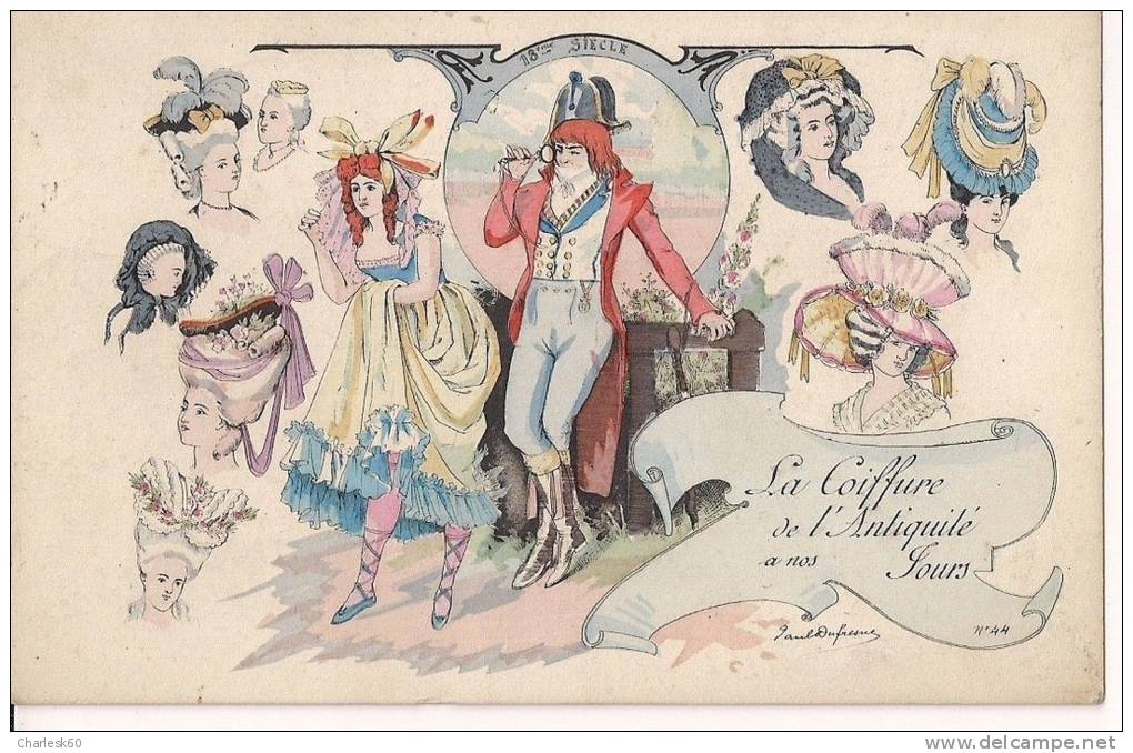 CPA Paul DUFRESNE La Coiffure De L´Antiquité à Nos Jours XVIII ème Siècle - Moda