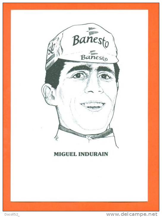 Illustrateur H S    "  Carte Miguel Indurain - Cyclisme  "  Cpsm Gf  Numerotee 1000 Ex - Dero