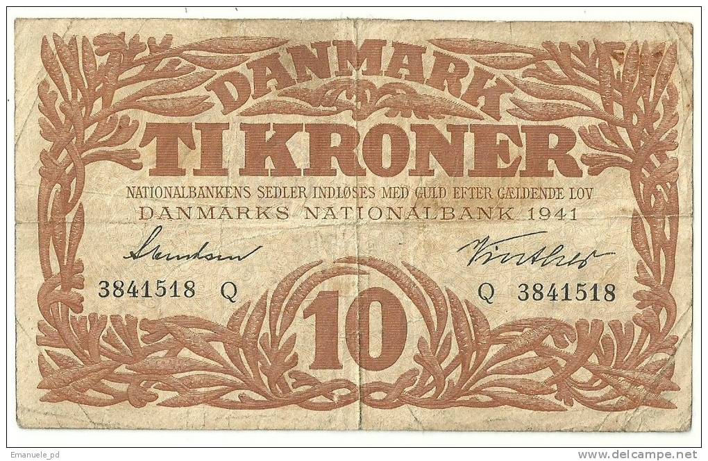 Denmark 10 Kronen 1941 - Danimarca