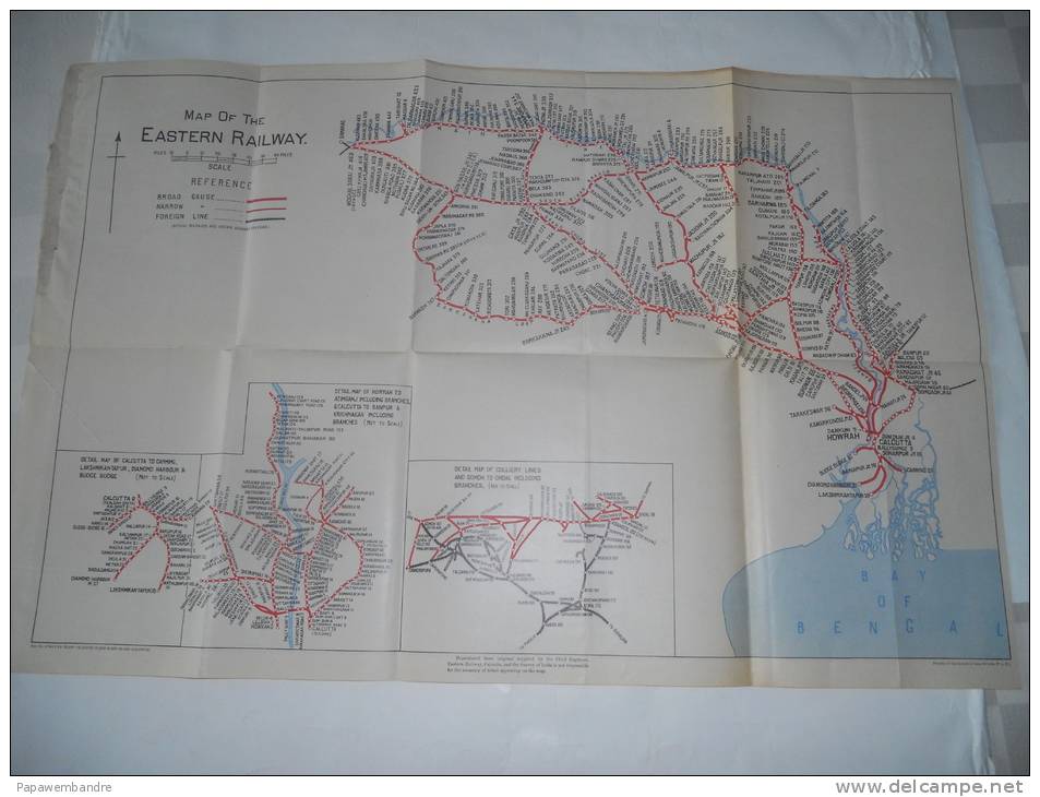 Map Of The Eastern Railway / India Showing Eastern Railway With Other Lines - Autres & Non Classés