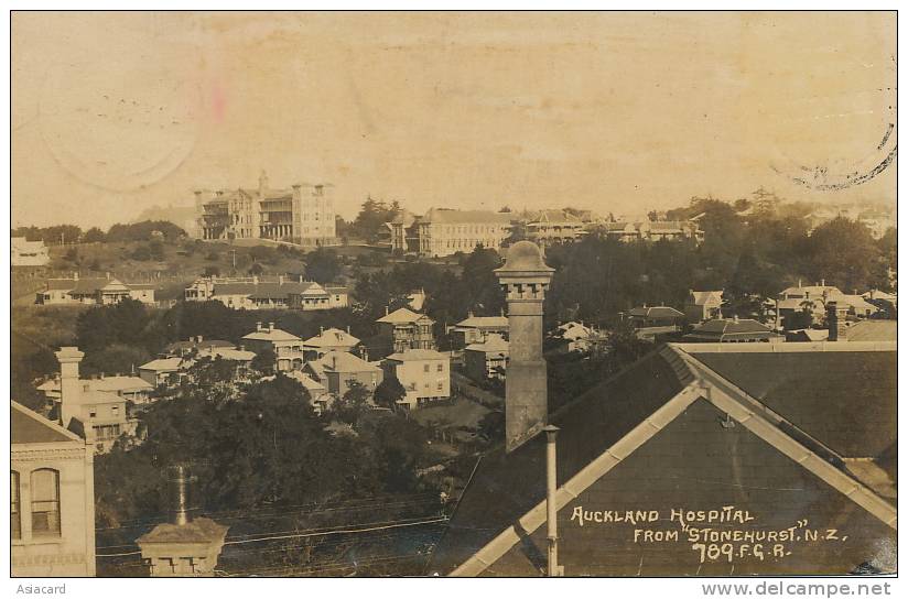 Real Photo Auckland Hospital From " Stonehurst " 789 FGR P. Used 1910 To Cuba - Nouvelle-Zélande