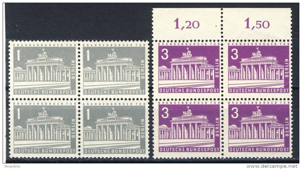 1956 Germany Berlin 2 MNH Blocks Of 4 Michel #rs 140 & 231 - Blocks & Sheetlets