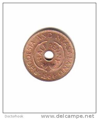 RHODESIA &amp; NYASALAND    1/2  PENNY   1964 (KM# 1) - Rhodesien