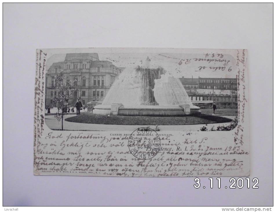 Providence. - Carrie Brown Memorial Fountain. (24-1-1903) - Providence