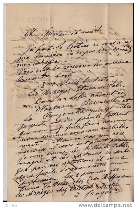 Précurseur Nov/1858-griffeHannover 28nov.dans Rectangle Bleu+P.D. Rouge  Et Cachet Double Cercle Brun à L´avant - Hannover