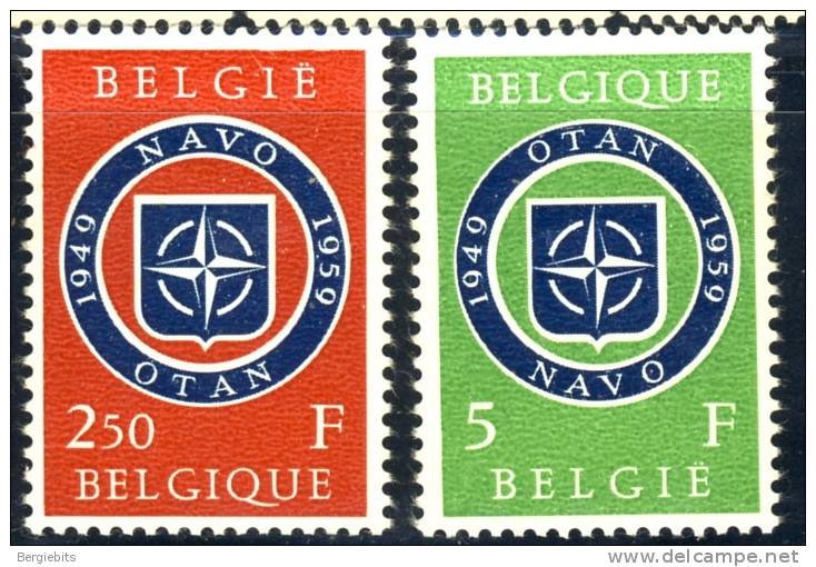 1959 Belgium Complete MNH Set Of 2 Stamps  Nato  Issue Michel # 1147-1148 - Unused Stamps