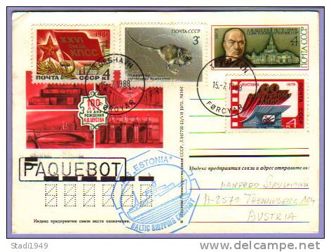 Schiffspost UDSSR Färöer MS Estonia Paquebot 1988 (322) - Färöer Inseln