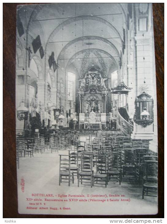 BOTTELARE - 1913 - Binnenzicht Der Parochiekerk - Albert Sugg  - Lot 202 - Merelbeke