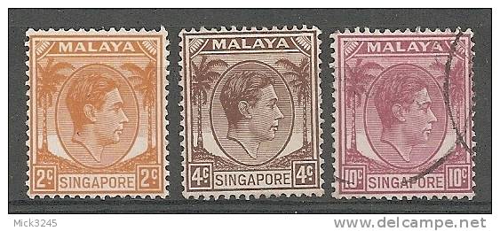 Singapour Malaya N°2,4 Et 9 (*)et(o) - Singapur (...-1959)